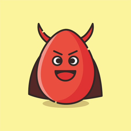 Illustration vector graphic of a deviled egg character. Perfect for deviled egg day, etc.のイラスト素材