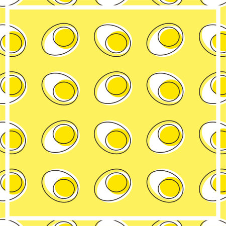 Illustration vector graphic of egg pieces pattern. Perfect for deviled egg day, etc.のイラスト素材