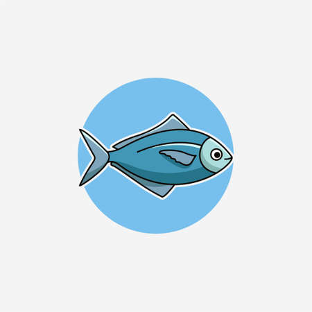 Illustration vector graphic of a fish. Fish minimalist style isolated on a white background. Cute animal illustration.のイラスト素材