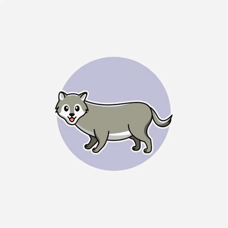 Illustration vector graphic of a wolf. Wolf minimalist style isolated on a white background. Cute...
