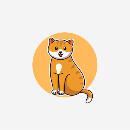 Illustration vector graphic of a cat. Cat minimalist style isolated on a white background. Cute animal illustration.のイラスト素材