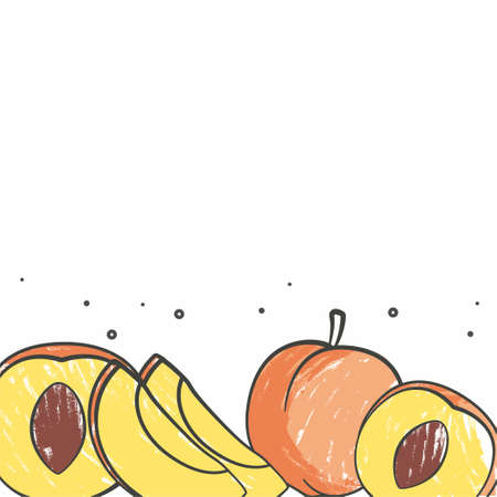 Illustration vector graphic of Peach. Peach minimalist style isolated on white background. The illustration is Suitable for Banner, flyers, stickers, etc.のイラスト素材