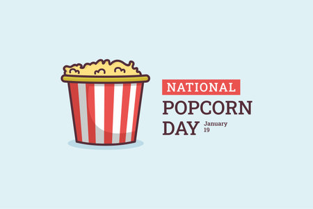 Illustration vector graphic of National Popcorn Day. The illustration is Suitable for banners, flyers, stickers, Card, etc.のイラスト素材