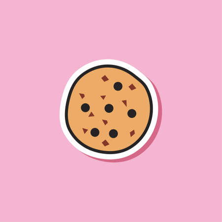 Illustration vector graphic of cookies. Cookies retro style isolated on a pink background. The illustration is Suitable for Banner, flyers, stickers, Card, etc.のイラスト素材