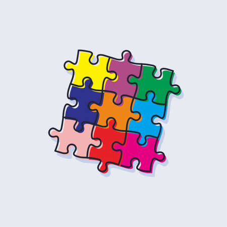Illustration vector graphic of Puzzle. The illustration is Suitable for banners, flyers, stickers, Card, etc.のイラスト素材