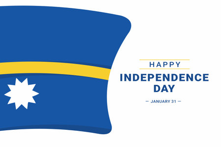 Illustration vector graphic of Nauru Independence Day. The illustration is Suitable for banners, flyers, stickers, Card, etc.のイラスト素材
