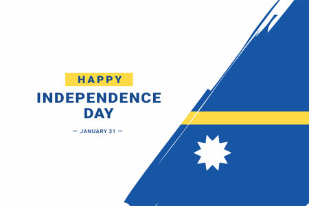 Illustration vector graphic of Nauru Independence Day. The illustration is Suitable for banners, flyers, stickers, Card, etc.のイラスト素材