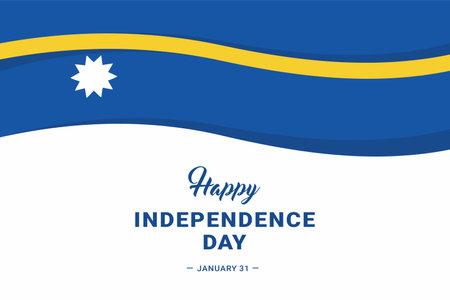 Illustration vector graphic of Nauru Independence Day. The illustration is Suitable for banners, flyers, stickers, Card, etc.のイラスト素材