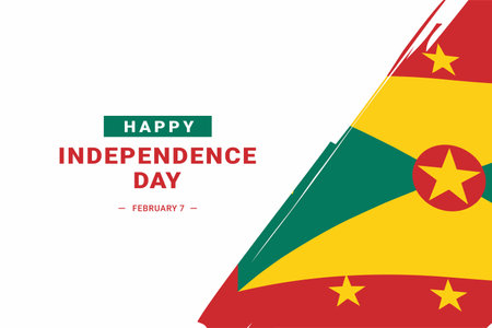 Grenada Independece Day. Vector Illustration. The illustration is suitable for banners, flyers, stickers, cards, etc.のイラスト素材