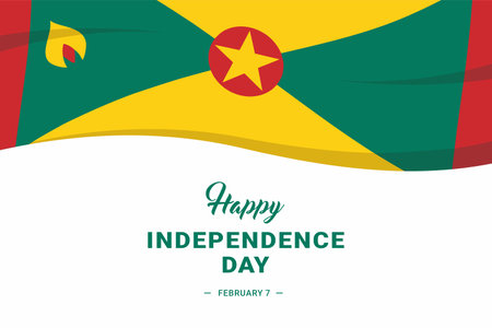 Grenada Independece Day. Vector Illustration. The illustration is suitable for banners, flyers, stickers, cards, etc.のイラスト素材