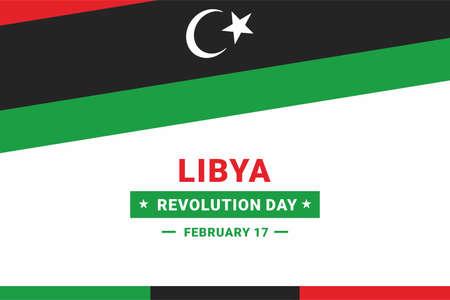 Libya Revolution Day. Vector Illustration. The illustration is suitable for banners, flyers, stickers, cards, etc.のイラスト素材