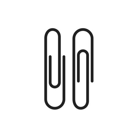 Paper Clip Icon. Paper Clip flat style isolated on a white background - stock vector.のイラスト素材