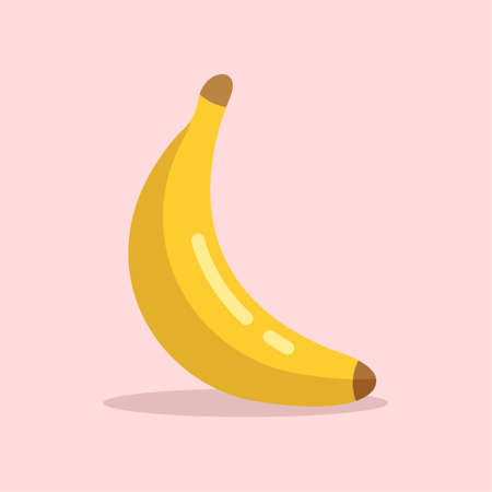 Illustration vector graphic of banana. Banana flat style isolated on a pink background. The illustration is suitable for web landing page banners, flyers, stickers, cards, etc.のイラスト素材