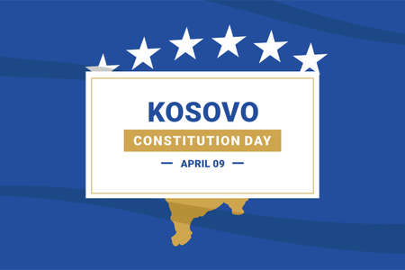 Kosovo Constitution Day. Vector Illustration. The illustration is suitable for banners, flyers, stickers, cards, etc.のイラスト素材