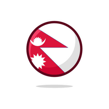 Nepal Flag Icon. Nepal Flag flat style isolated on a white background - stock vector.のイラスト素材