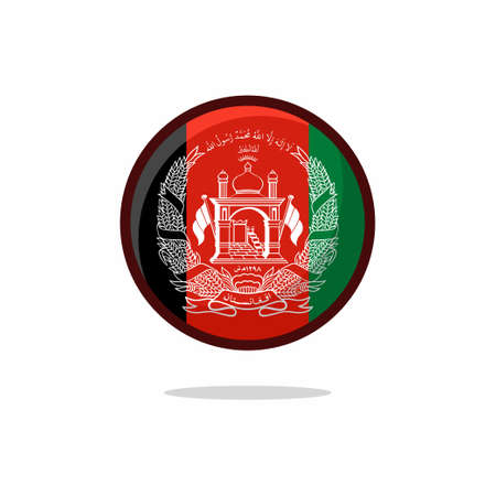 Afghanistan Flag Icon. Afghanistan Flag flat style isolated on a white background - stock vector.のイラスト素材