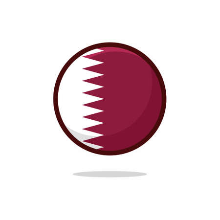 Qatar Flag Icon. Qatar Flag flat style isolated on a white background - stock vector.のイラスト素材
