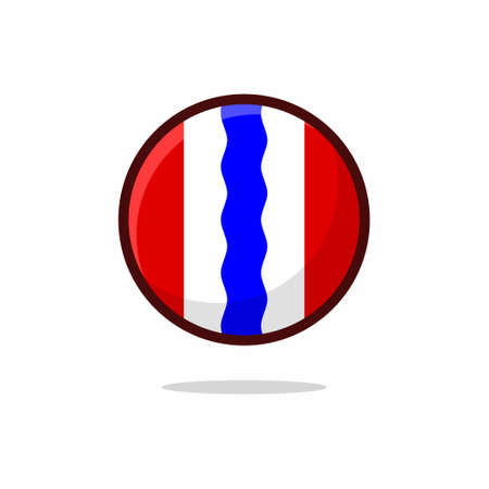 Omsk Oblast Flag Icon.Omsk Oblast Flag flat style isolated on a white background - stock vector.のイラスト素材