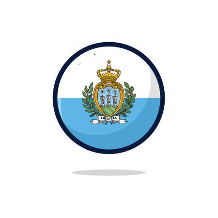 San Marino Flag Icon. San Marino Flag flat style isolated on a white background - stock vector.のイラスト素材