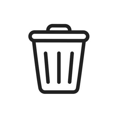 Trash icon vector. Trash flat style isolated on a white background - stock vector.のイラスト素材