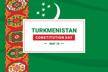 Turkmenistan Constitution Day. Vector Illustration. The illustration is suitable for banners, flyers, stickers, cards, etc.のイラスト素材