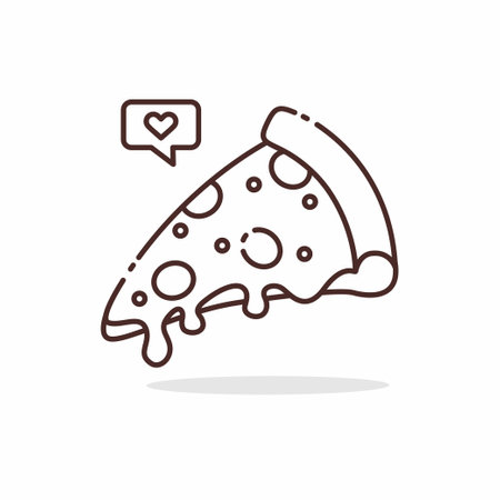 Illustration vector graphic of Pizza. Pizza line art style isolated on a white background. The illustration is suitable for book menus, banners, flyers, stickers, cards, etc.のイラスト素材