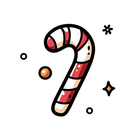 Christmas Candy Ornament is isolated on a white background. Design for stickers, icons, cards, etc. Vector - Illustration.のイラスト素材
