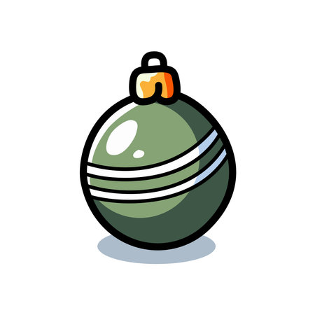 Christmas Ball Ornament isolated on a white background. Design for stickers, icons, cards, etc. Vector - Illustration.のイラスト素材