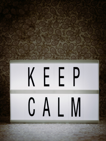 Lightbox with Powerful, Inspirational and Motivational Two Word Quote, Keep Calmの写真素材