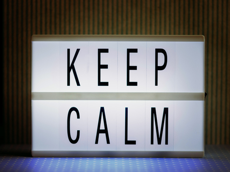 Lightbox with Powerful, Inspirational and Motivational Two Word Quote, Keep Calmの写真素材