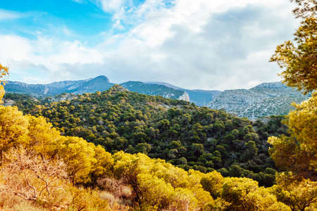 Caminito del Rey walking trail , Kings little pathway, Beautiful views of El Chorro Gorge, Ardales, Malaga, Spain.の写真素材