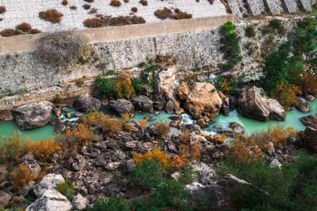 Caminito del Rey walking trail , Kings little pathway, Beautiful views of El Chorro Gorge, Ardales,...