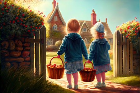Which one do you want. happy girl holding easter painted eggs. kid wear bunny ears. child in rabbit costume. spring holiday fun. happy easter. egg hunting. childhood happiness. Getting ready for Easterの素材