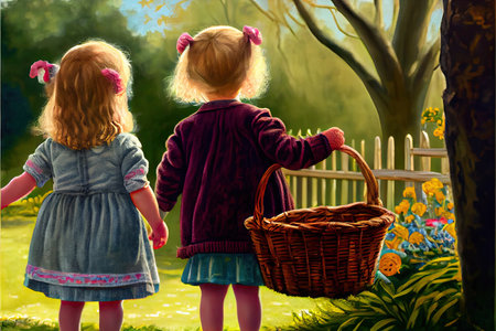 Which one do you want. happy girl holding easter painted eggs. kid wear bunny ears. child in rabbit costume. spring holiday fun. happy easter. egg hunting. childhood happiness. Getting ready for Easterの素材