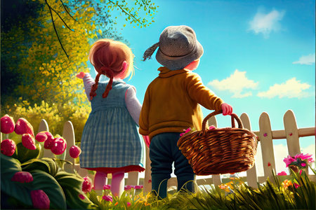 Which one do you want. happy girl holding easter painted eggs. kid wear bunny ears. child in rabbit costume. spring holiday fun. happy easter. egg hunting. childhood happiness. Getting ready for Easterの素材