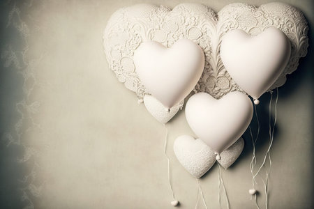 Valentine's day baloon banner. Generative AI.の素材