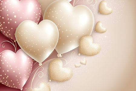 Valentine's day baloon banner. Generative AI.の素材