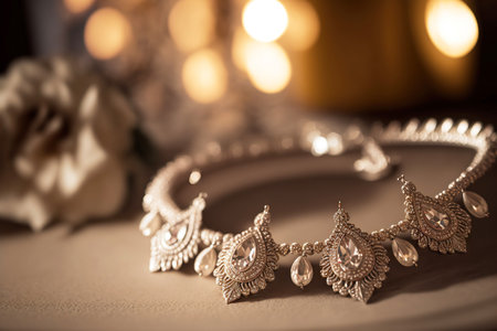 Elegant wedding jewelry. Generative AIの素材