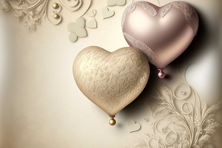 Valentine's day baloon banner. Generative AI.の素材