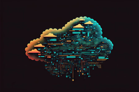 Technology data center on cloud service. cloud computing concept. Generative AIの素材