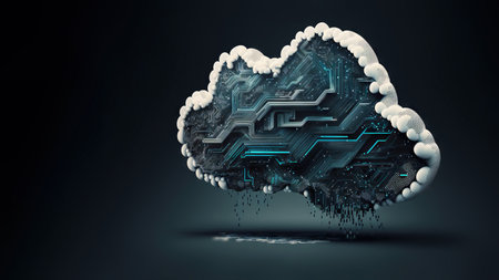 Technology data center on cloud service. cloud computing concept. Generative AIの素材