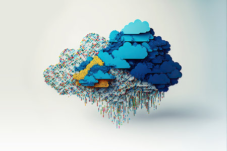 Technology data center on cloud service. cloud computing concept. Generative AIの素材