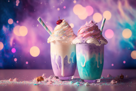 Fantasy magical style milkshake drink. Generative AIの素材