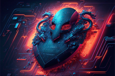 Cyber security abstract concept. dark background. Generative AIの素材