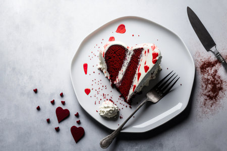 Valentine's Day red velvet cake. Generative AIの素材