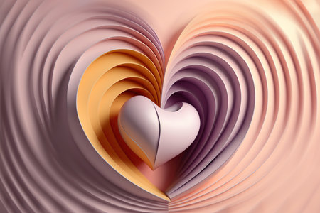 Valentine's Day themed geometric abstract illustration. Generative AI.の素材