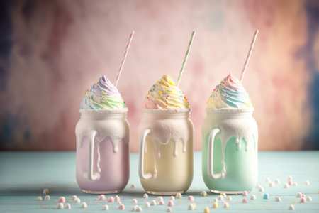 Fantasy magical style milkshake drink. Generative AIの素材