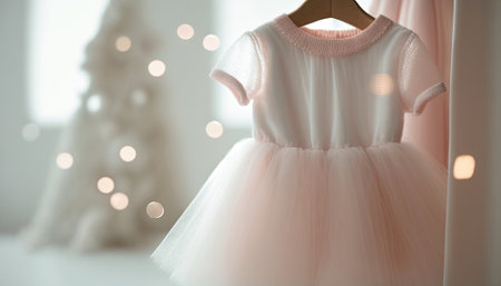 Cute pink baby dress. Generative AIの素材