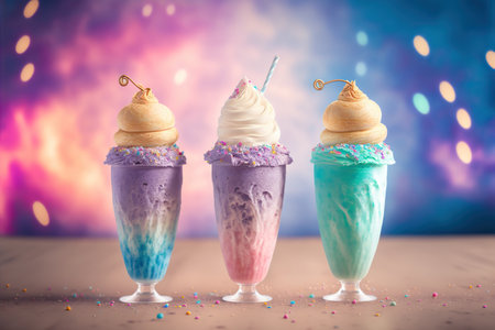 Fantasy magical style milkshake drink. Generative AIの素材