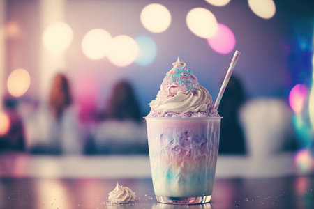 Fantasy magical style milkshake drink. Generative AIの素材